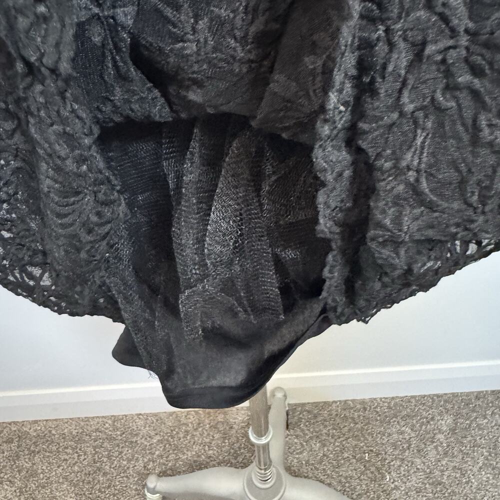 NEW Maniju Lulus Romantic Interlude Black Embroidered Lace Skater Dress Medium - Picture 6 of 16